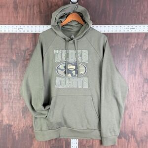 Under Armour UA Rival Fleece Camo Hoodie Olive Green Men's Large 6012320 GUC